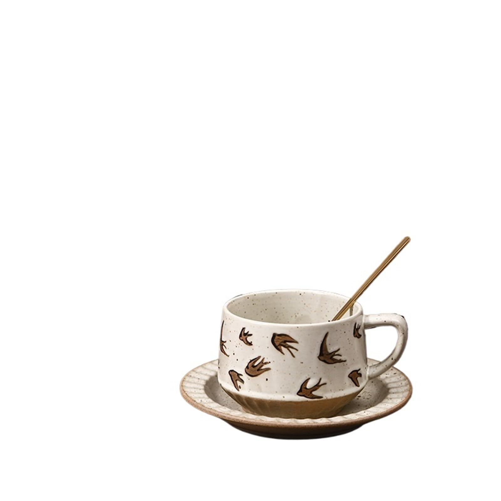 Juego De Tazas De Café Juego de tazas de café vintage, tazas y platos de cerámica, tazas con taza de té y tazas de café.(Cup-02)