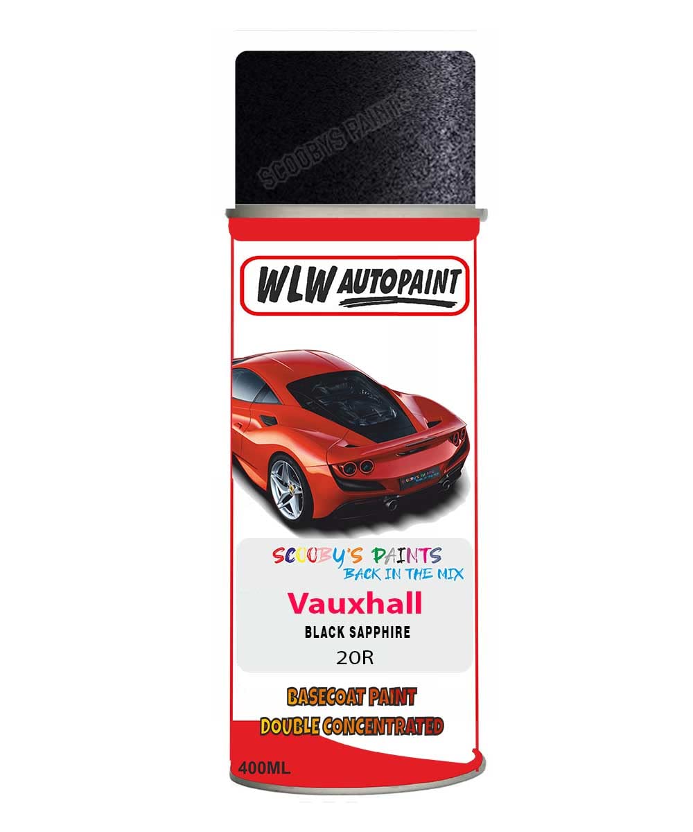 Basecoat Aerosol Spray Paint For Vauxhall Corsa Black Sapphire 2002-2011 Code 20R