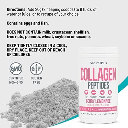 NaturesPlus Collagen Peptides, Berry Lemonade - 0.8 lb Powder - Hair, Skin, Nail & Joint Health, Immune System Support - Non-GMO, Gluten Free - 14 Servings - Image 8