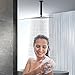 NearMoon Rain Shower Head With Shower Arm, Ceiling Mount Square Shower, Stainless Steel Ceiling Rainfall Showerhead- Waterfall Full Body Coverage (12 Inch, Matte Black)