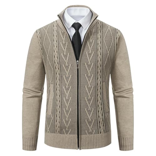 Cardigan en tricot jacquard homme aux finitions soignées d'hiver