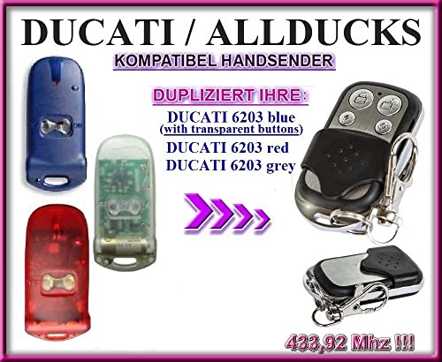 Ducati 6203 Compatible Handheld Transmitter / 4-Channel Clone Remote Control 433.92 MHz Fixed Code Copier - Image 2