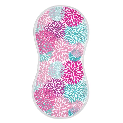 vvfelixl Baby Burp Cloths Dahlia Flower Print Baby Newborn Cotton Burping Cloths Set Baby Washcloths 4 Pack Purple