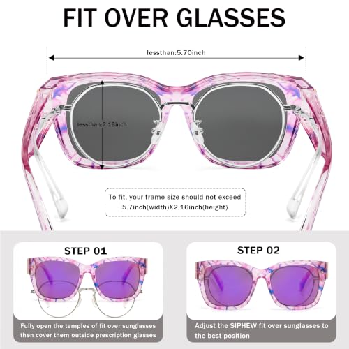 Image of SIPHEW Fit Over Glasses for Women&Men - Mirrored Sunglasses Polarized