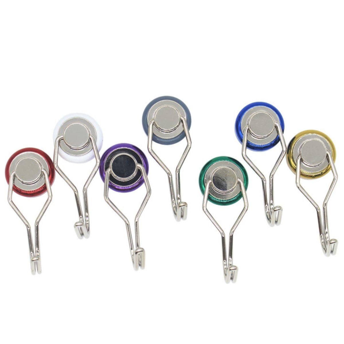Colorful Magnets Hooks Heavy Duty with Carabiner 48lbs Strong Magnets Great Hanging for Refrigerator Cruise Cabin Grill Wreath Kitchen Office 7Pack