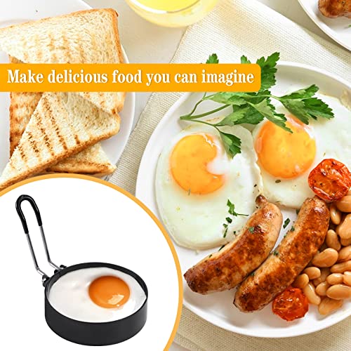 Yciuse Egg Rings, Stainless Steel Egg Rings For Frying, 6Pack, Round Egg Cooker Ring, Silicone Egg Rings, Egg Rings For Griddle Breakfast Cooking, Fried Egg Rings Nonstick Mold #TOP4