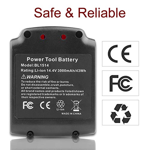 ASUNCELL 3.0Ah 14.4V BL1314 BL1514 Batteria di