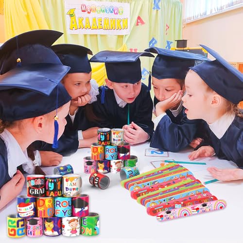 Image of JUNEBRUSHS 56Pcs Preschool Kindergarten Graduation Slap Bracelets