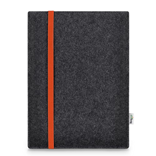 Coque iPad Mini 2024 feutre Leon Stilbag l'élégance de l'artisanat allemand anthracite orange
