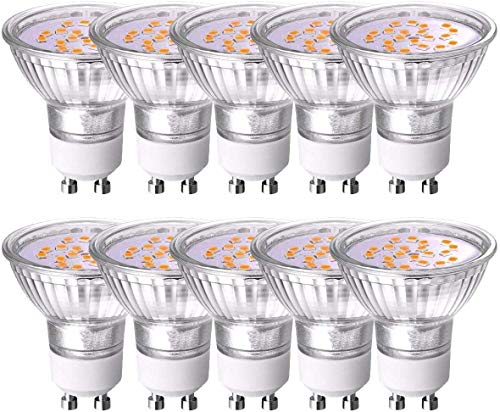 Brolight Bombillas LED GU10 4W (Equivalente a 40W) 400lm Blanco cálido - Paquete de 10 unidades, ángulo de haz de 120 grados, Bombilla LED GU10 Spotlight AC230V No regulable [Clase energética A +]