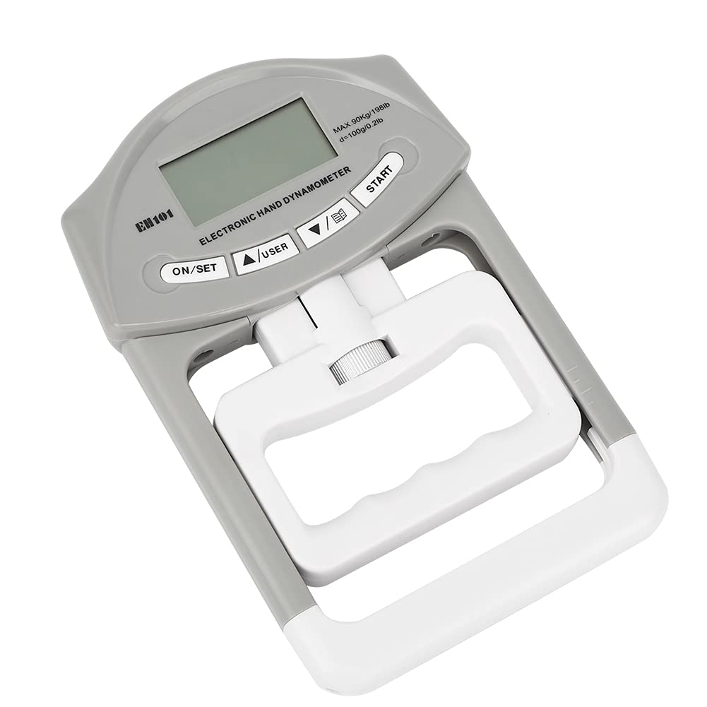 Dinamómetro de Fuerza Electrónico Probador de Fuerza Agarre Manual Medidor Agarre Dinamómetro Mano Digital LCD Grande Registros Memoria Ajustables con