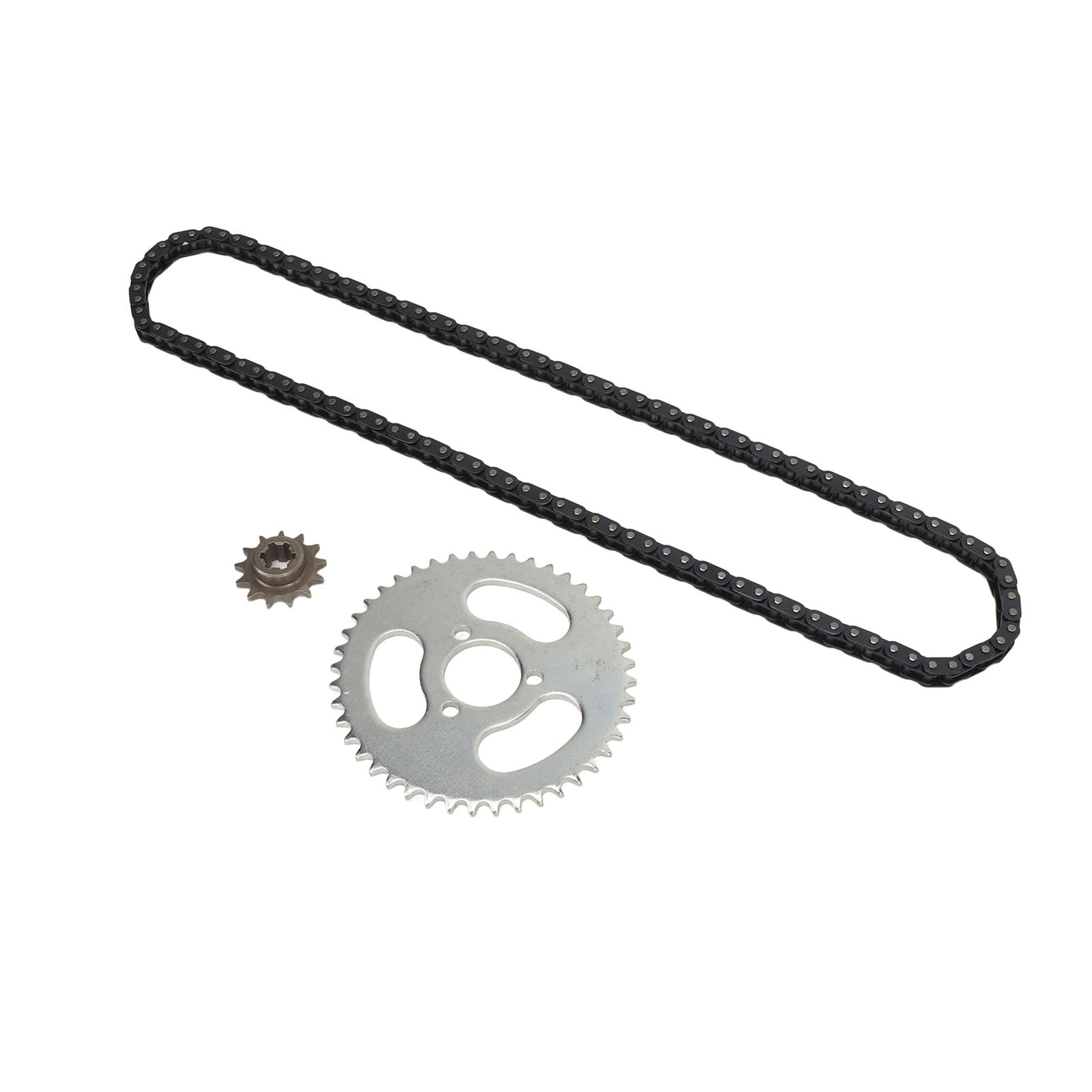 Pignone T8F 13T Catena di Trasmissione T8F 116 Maglie Kit Pignone Catena Posteriore T8F 44T a 3 Fori per Mini Motociclette ATV