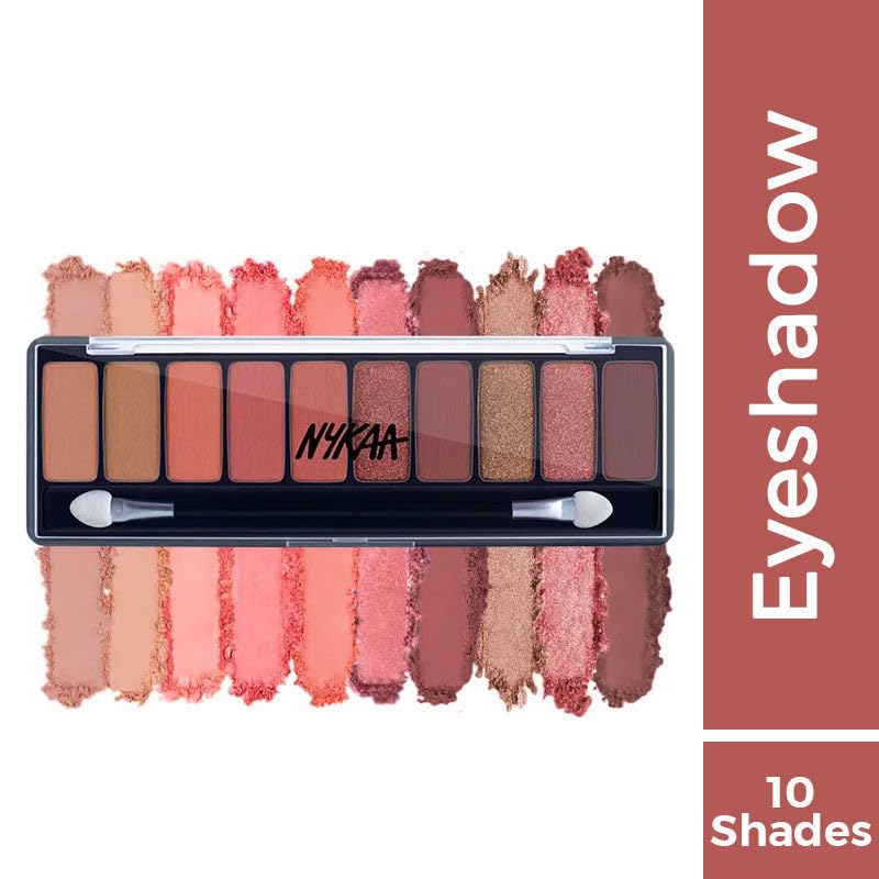 Image of Nykaa Eyes On Me! 10-in-1 Eyeshadow Palette - Beachside Peach
