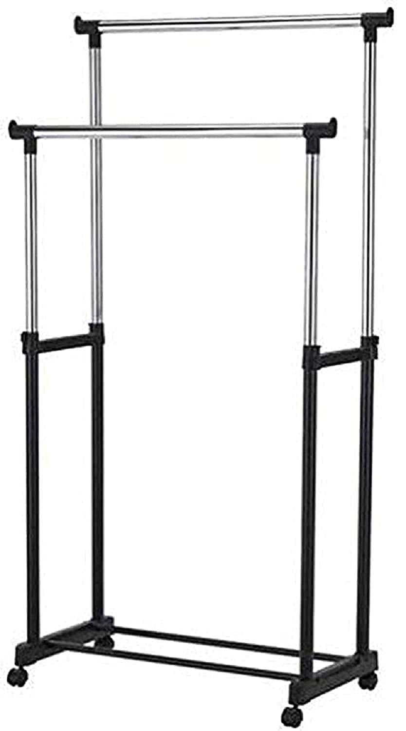 Buy AJB Stainless Steel Double Pole Rail Telescopic Movable Portable