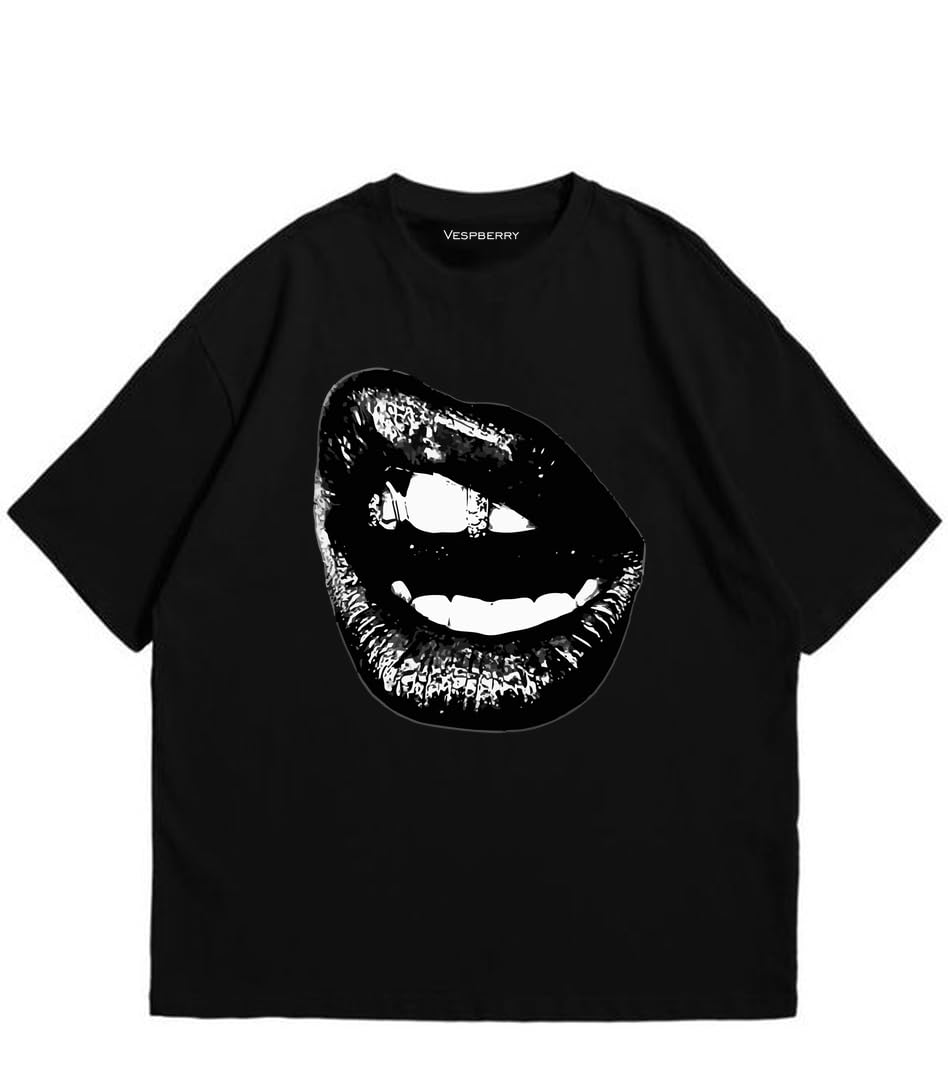Y2k Black Oversized T Shirt for Men and Women Premium Heavy Gauge Cotton Drop Shoulder Baggy Streetwear T-Shirt M6-picture-44