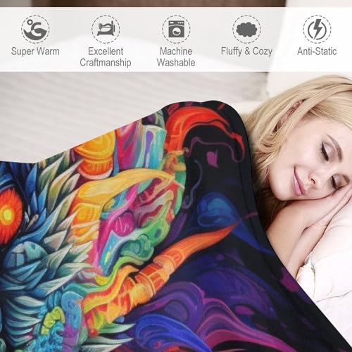 Manta de dragón de forro polar franela 130x180 cm para sofá 6