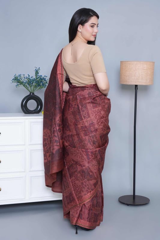 Image of Mlada V-Neck Stretchable Saree Blouse Top for Women | Slim Fit Short Sleeves Solid Cotton Blouses | Readymade Saree Blouses for Women Festive & Ethnic | Blouse Crop Top