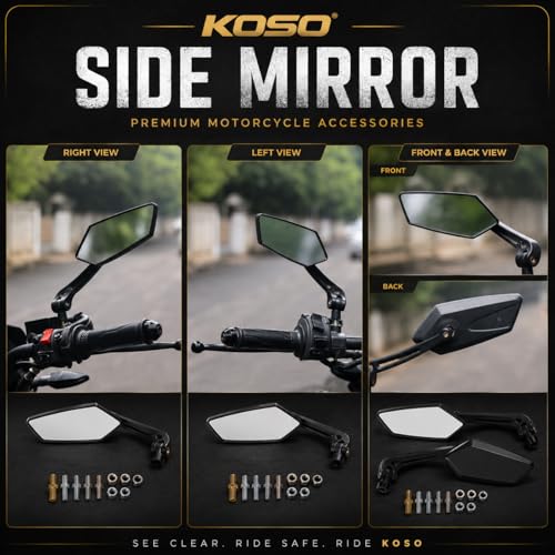 GEAR WINGS 5 Edge Rear View Mirror Universal for All Bikes - Image 4