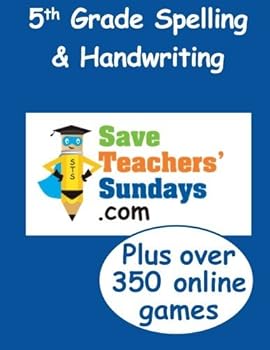 Paperback 5th Grade Spelling & Handwriting (Spelling & Handwriting workbooks from SaveTeachersSundays.com) Book
