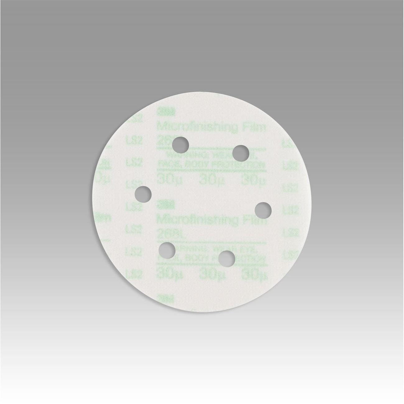 3M (268L) Microfinishing Film Type D D/F Disc 268L, 6 in x NH 6 Holes 30 Micron, 25 per Inner 500 per case [You are Purchasing The Min Order Quantity which is 500 Discs]