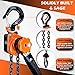 YATOINTO Mini Lever Chain Hoist 1/4 Ton 550 lbs Lever Hoist 10 ft Ratchet Chain Puller Hoist 2 Heavy Duty Hooks Industrial Grade Steel Construction