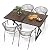 YITAHOME 5 Piece Patio Dining Set, Stackable Chairs with Comfortable Cushions, 59" Rectangle Tables with Metal Frame and Faux Wood Tabletop for Patio Balcony Porch Poolside Lawn Garden, Brown & Beige