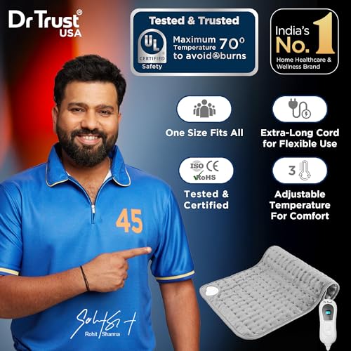 Image of Dr Trust USA Helios Orthopedic Electric Heating Pad for Back Pain I Heat Belt for Menstrual Period Cramps, Shoulder, Neck & Knee Pain Relief with Temperature Controller-387