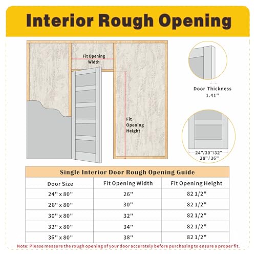 Image of 24 inch x 80 inch Slab Door, 5-Panel Pantry Wood Door with Black Door Lever, Interior Single Door Panel for Closet & Bedroom, Classic Style as Prehung, Pocket, Bifold, Barn Doors