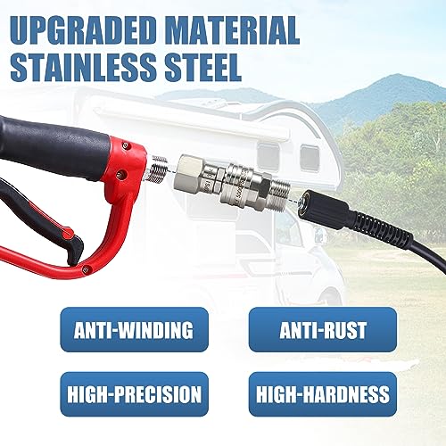 Image of Tool Daily Pressure Washer Adapter Set with Swivel, M22 14mm to 3 /8 inch Quick Connect, Stainless Steel Quick Disconnect Swivel for Power Washer Hose, 5000 PSI, Pack of 2
