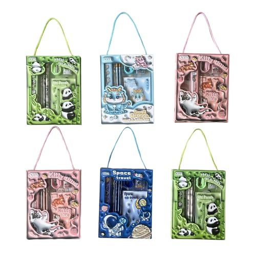 Image of Kids Stationery Gift Box | Fancy School Supplies for Children | Best for Birthday Return Gift| Combo Set with Pencils, Eraser, Scale, Sharpner & Notepad (Set of 6)