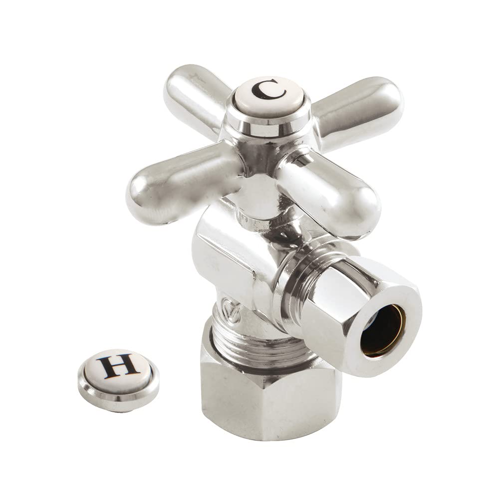 Butée d'angle poignée vintage Kingston CC53306X nickel poli robinet arrêt 1,6 x 9,5 mm