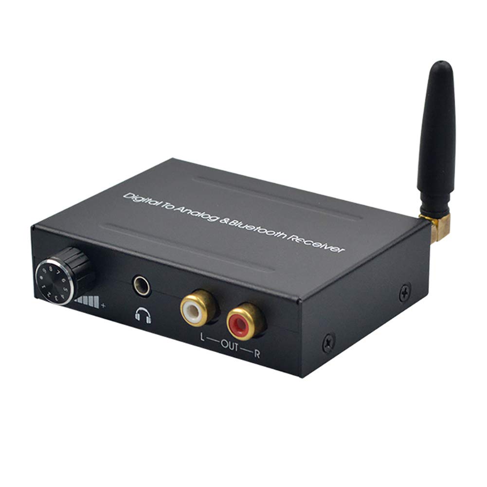 Convertisseur Audio numérique-analogique avec récepteur Bluetooth, 192 kHz, Conversion Optique coaxiale numérique SPDIF DAC vers RCA L/R, pour système de cinéma Maison PS4 HD DVD