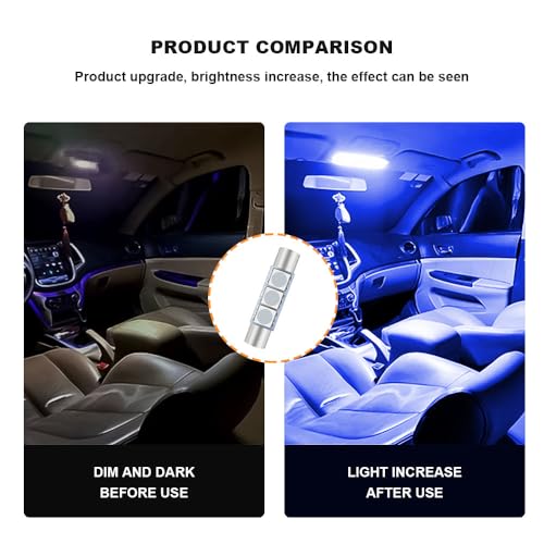 10 luces LED para visor de auto T6 5050 28mm miniatura 5