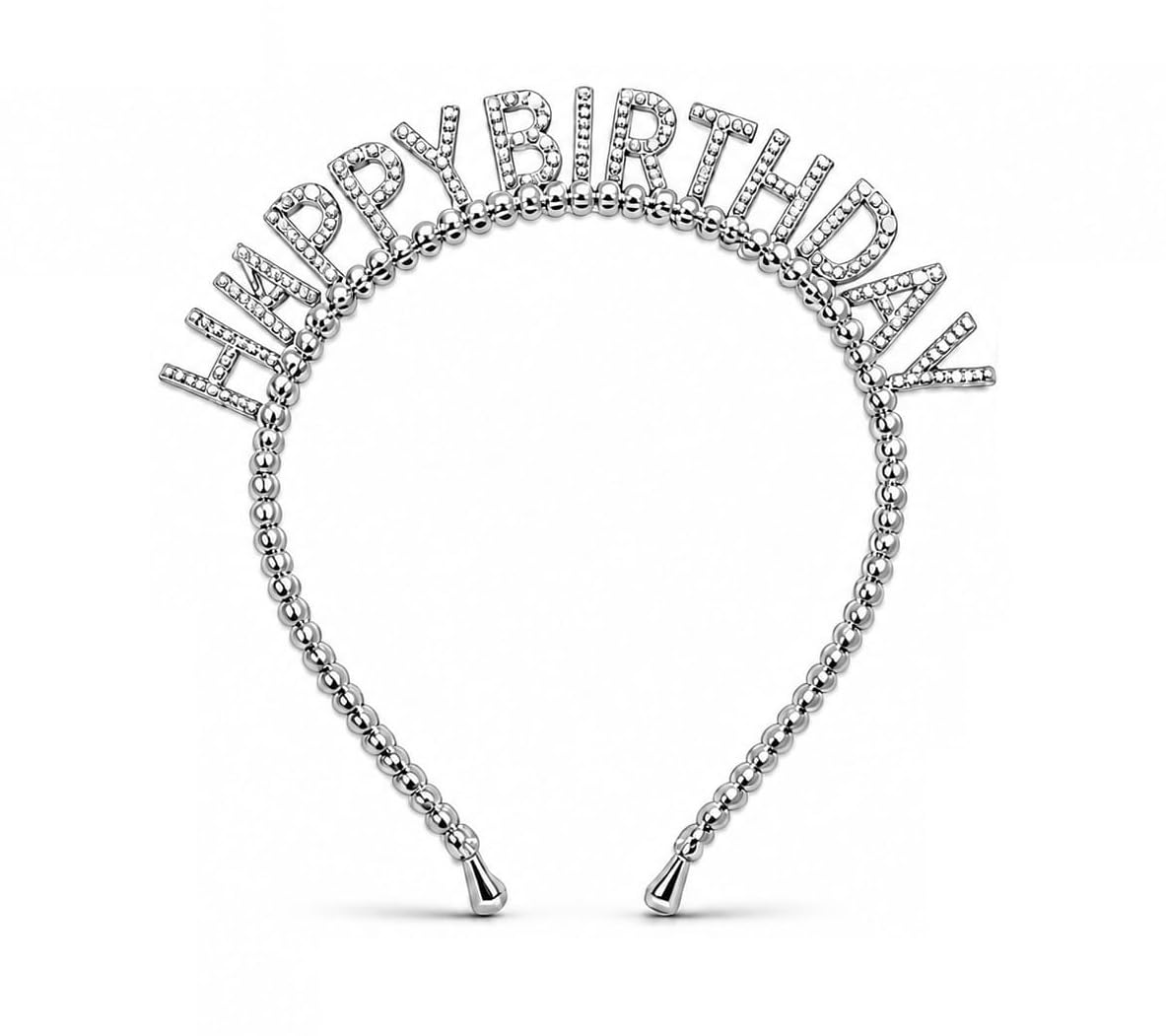 Happy Birthday Headband for Girls | Silver Hair Band Crown | Cake Smash & Photo Booth Accessory (Pack of 1)-image-9