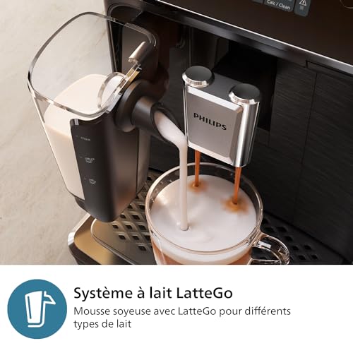 Philips Machine à Expresso Entièrement Automatique Séries 2300-4 Boissons, Écran tactile couleur moderne, LatteGo, SilentBrew, Broyeur 100% Céramique, Filtre AquaClean. Noir mat (EP2330/10) – Image 6