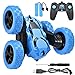 Nabance Stunt Coche Teledirigido Anfibio 2.4GHz Stunt RC Juguetes Control Remoto de 360 Grados Coche para con Luces LED Regalo con Destornillador Coche Teledirigido Recargable para Niños