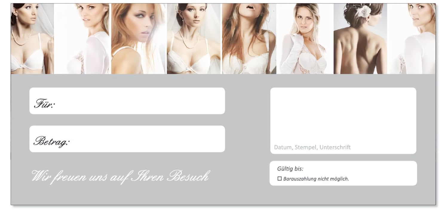 Geschenkgutscheine (GUT-696) Gutscheine Gutscheinkarten für Einzelhandel im Bereich Mode Kleider Klamotten Einzelhandel Wellness Shopping Dessous (200)