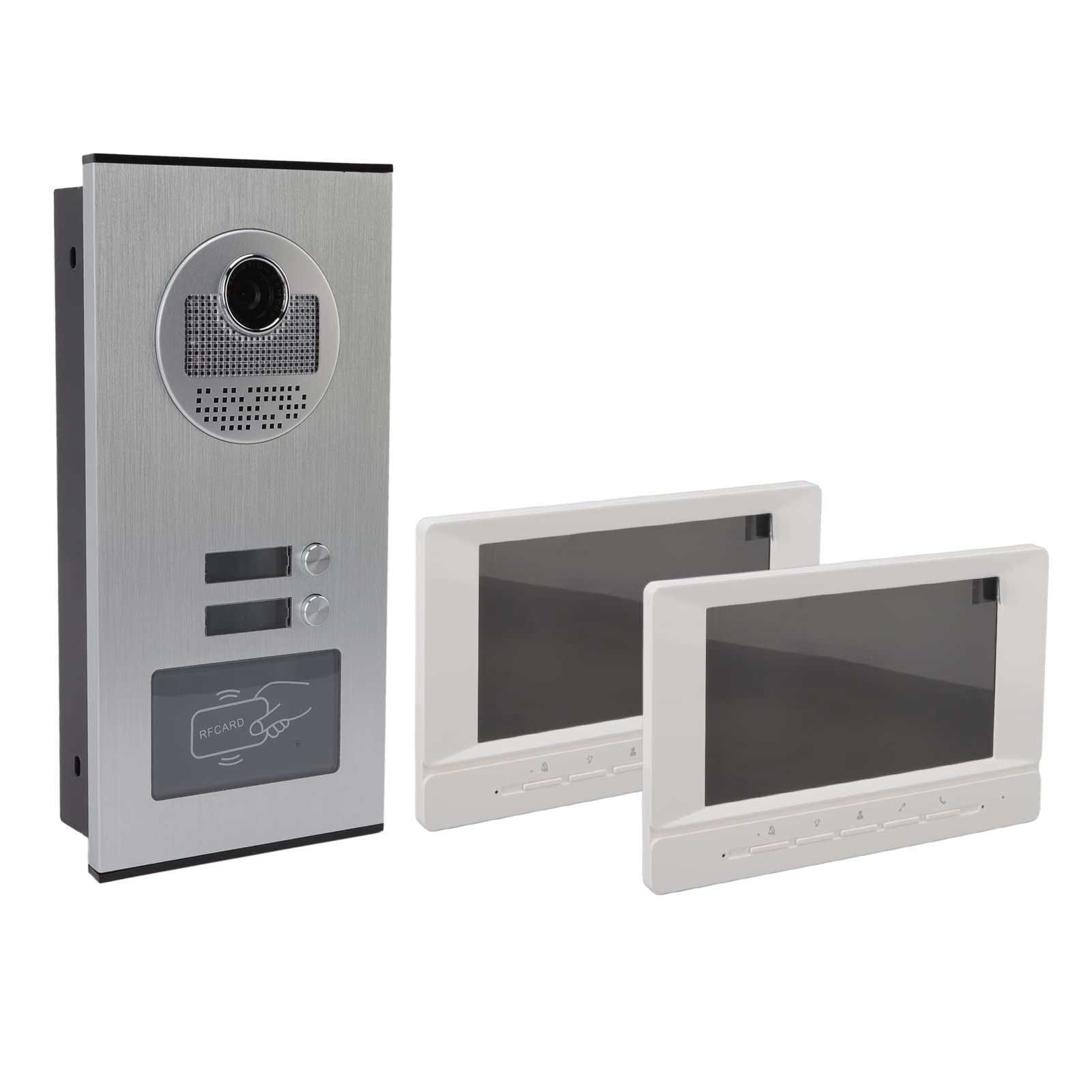 Videocamera Smart per Campanello, Campanello Spioncino a Scorrimento Carta d'identità 960P con 2 Schermi per Sicurezza Domestica, Appartamenti, Ville, Hotel, Uffici (Spina europea)