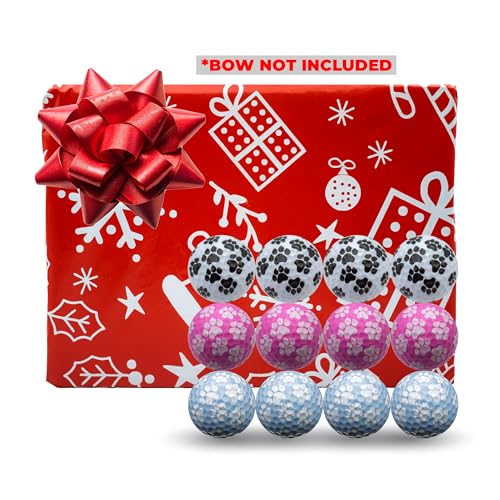 Mixed Paw Print Golf Balls 12 Pack - Comes with