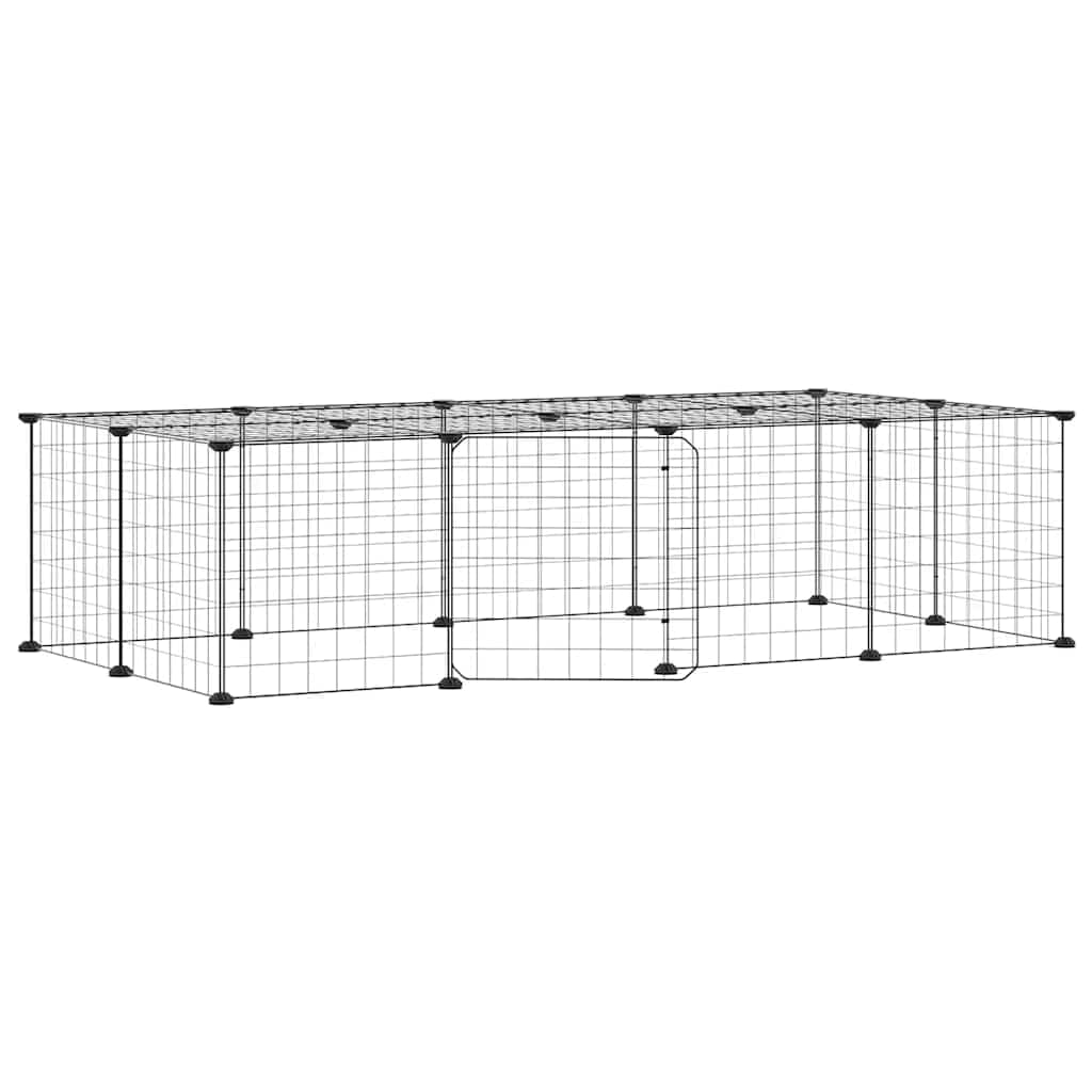 20-TLG. Haustierkäfig mit Tür Schwarz 35x35 cm Stahl,Tier- & Haustierbedarf,Haustierbedarf,Kleintierzubehör,Lebensräume & Gehege für Kleintiere,Schwarz,4.72 kg-3114055