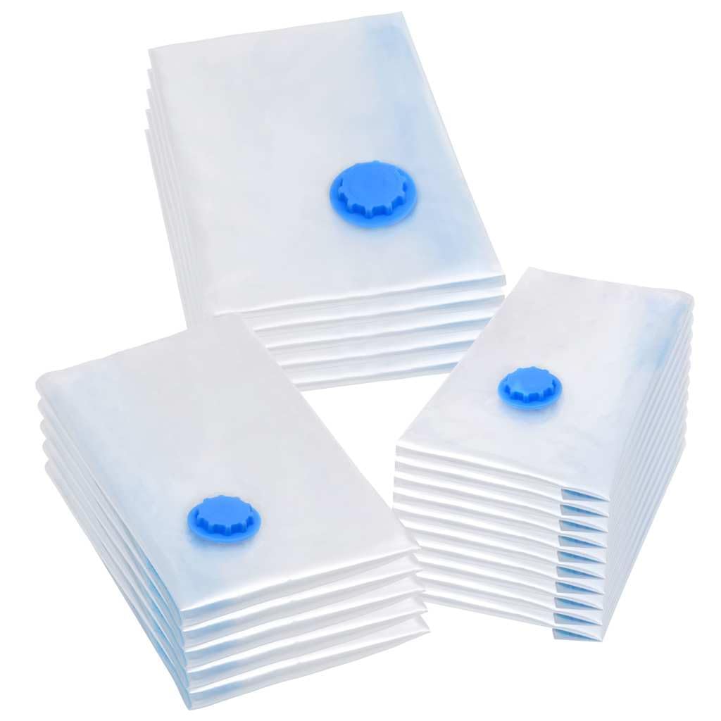 Vakuumbeutel Set 20 Stück in 3 Größen 60x40 cm 80x60 cm 120x70 cm Aufbewahrungsbeutel für Kleidung Bettwäsche und Kissen