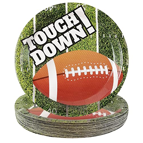 CIEOVO 60 Stück Einwegteller Fußball Party Pappteller Fußball Druck Dessertteller für Sport Fußball Thema Sport Spiel Fußball Geburtstag Party Supplies Dekoration Cover