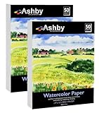 100 Sheets of Practice Watercolor Paper (9" x 12") - 190 GSM, Acid-Free and Cold Pressed.. Perfect for Painting, Sketching or Drawing. Wet, Dry and Mixed Media. Bulk Pack