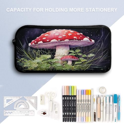 Mushrooms in The Grass 3pcs Lightweight Travel Backpack Printed Backpack With Lunch Pack Storage Box Case4