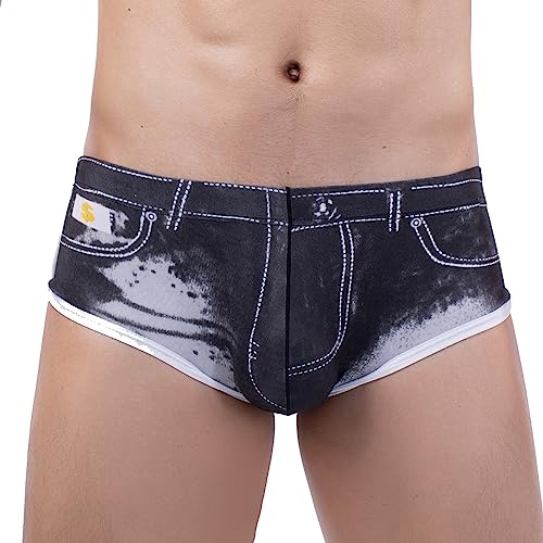 Men Underwear Print Denim Sexy Boxer Homme Fashion Panties