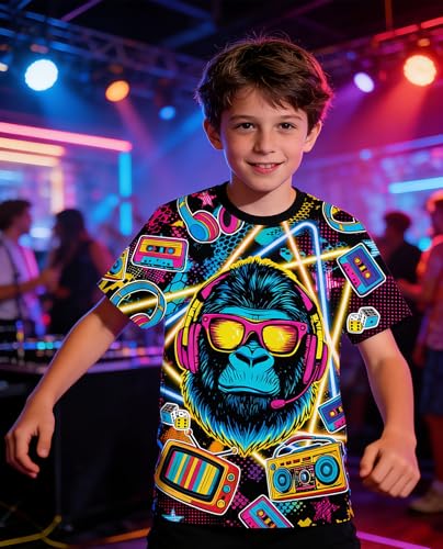 Image of uideazone Tshirts for Boys Kids Short Sleeve T-Shirt 3D Graphic Tee Shirts Tops Clothes 4-16 Years
