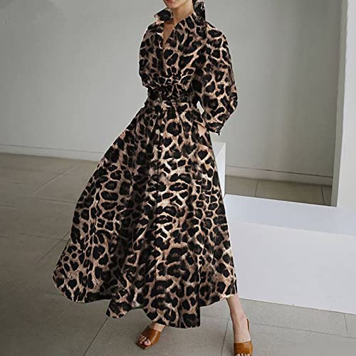 Women Maxi Shirt Dress Long Sleeve Button Smocked Waist Long Dress Loose Swing Party Dress with Pockets - Image 3