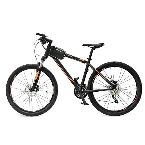 Mini Alforge com Suporte para Celular de até 5,5 Pol. 4 Compartimentos e 3 Velcros de Fixação Preto