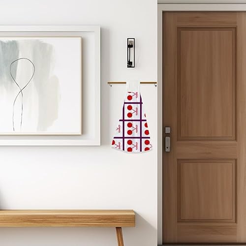 Miniatura 7 de Retro Cute Cherry Kitchen Hand Towels Set of 2 Kitchen Decor Towels with Loop with Hanging Loop Soft Absorbent Microfiber Washcloth Towel Decorative