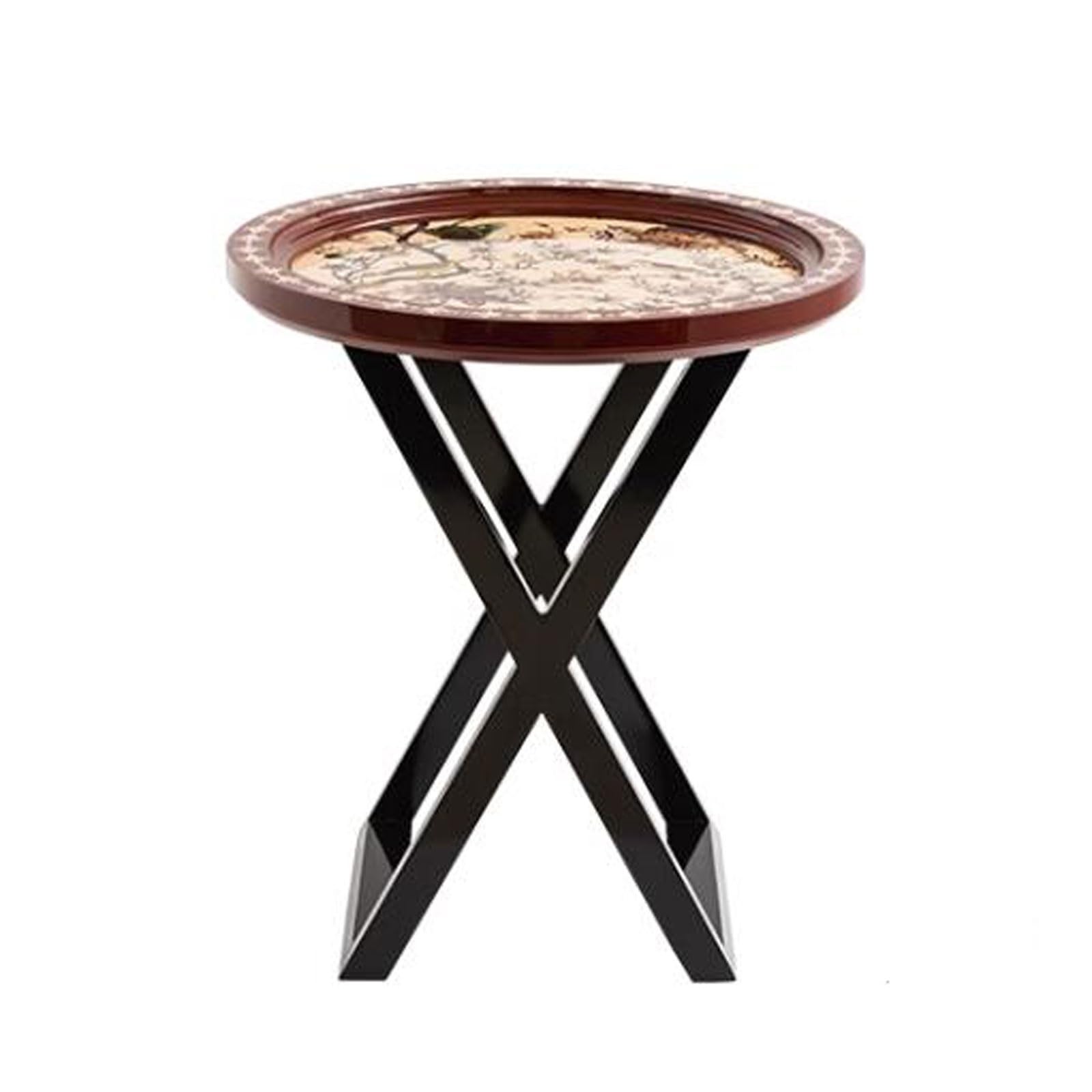 Stolik boczny do sofy Stolik boczny z malowanym blatem, mały stolik końcowy do salonu, sypialni, balkonu, biura, nowoczesny litego drewna nocny Home Decor(Red)